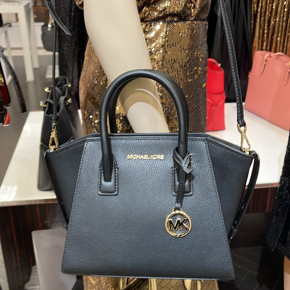 MICHAEL KORS
Avril Small Leather Top-Zip Satchel
COLOR: Black 
NWT - Picture 3 of 16
